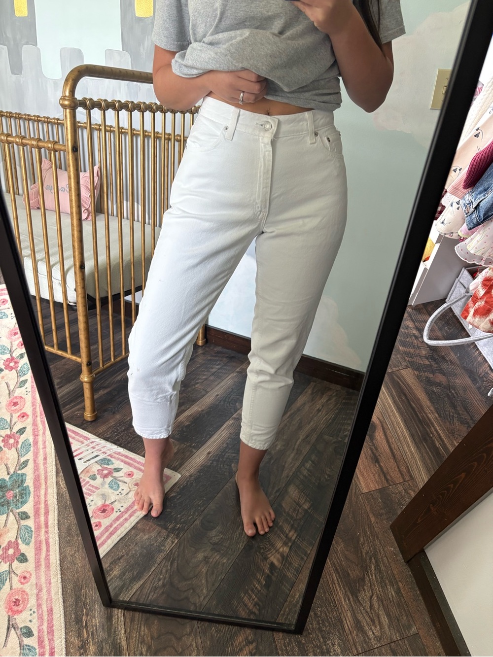 Levi's White Cropped High-Rise Jeans